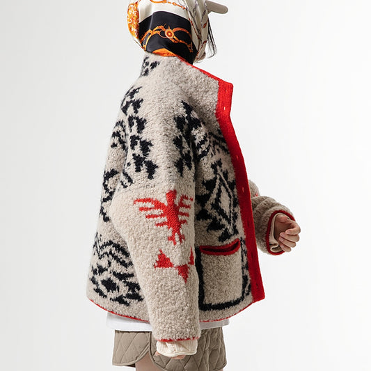 Winter Chunky Jacket von grey level knitter mit Teddy Dear und Woolia von Gepard Garn 1