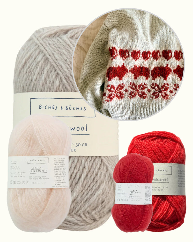 Julegris džemperis | brīvs Ziemassvētku džemperis no Le Lambswool un Le Petit Silk & Mohair, ko darinājis Biches & Bûches