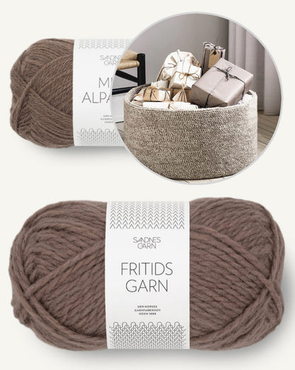 Grand panier | pour un rangement charmant en Fritidsgarn et Mini Alpakka de Sandnes Garn
