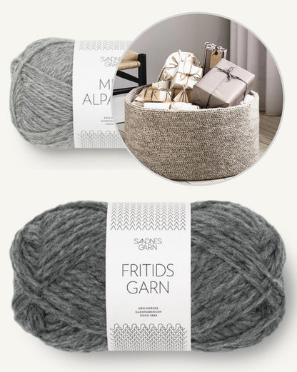 Grand panier | pour un rangement charmant en Fritidsgarn et Mini Alpakka de Sandnes Garn