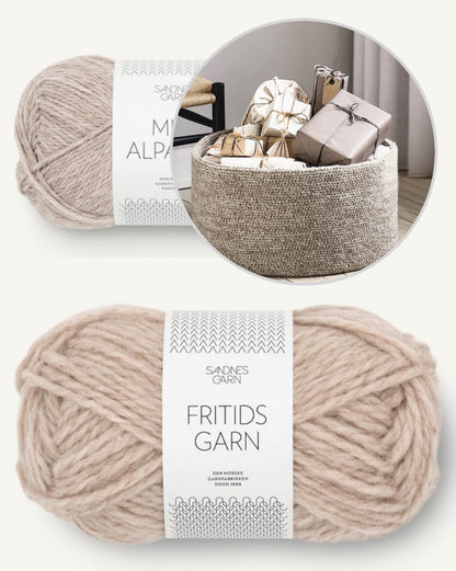 Grand panier | pour un rangement charmant en Fritidsgarn et Mini Alpakka de Sandnes Garn