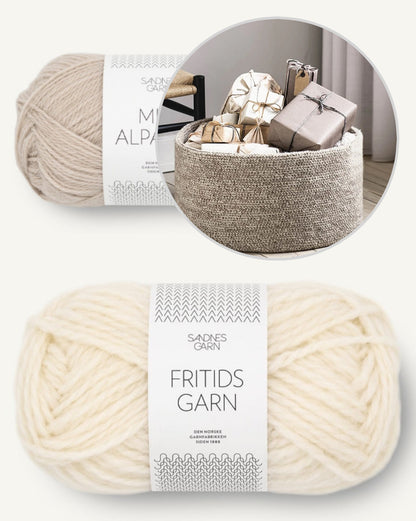 Grand panier | pour un rangement charmant en Fritidsgarn et Mini Alpakka de Sandnes Garn