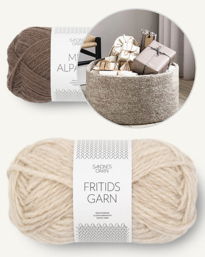 Grand panier | pour un rangement charmant en Fritidsgarn et Mini Alpakka de Sandnes Garn