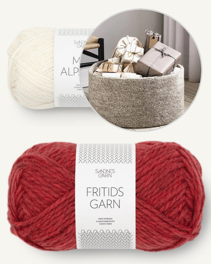 Grand panier | pour un rangement charmant en Fritidsgarn et Mini Alpakka de Sandnes Garn