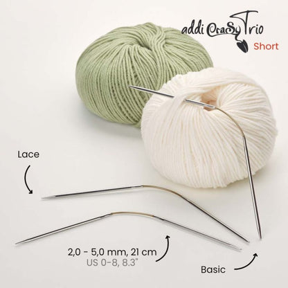Aiguilles à tricoter pour bas CraSyTrio - 21cm 