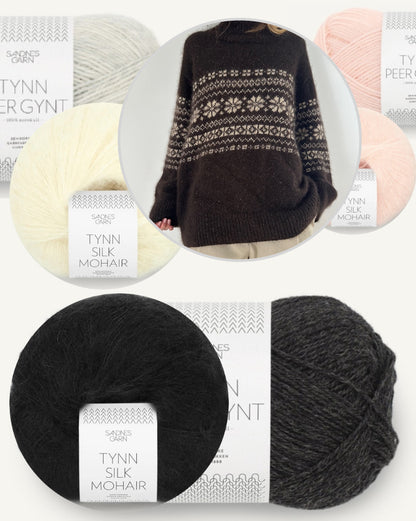 Harriet Sweater | fantastisches Blumenmuster aus Tynn Peer Gynt und Tynn Silk Mohair