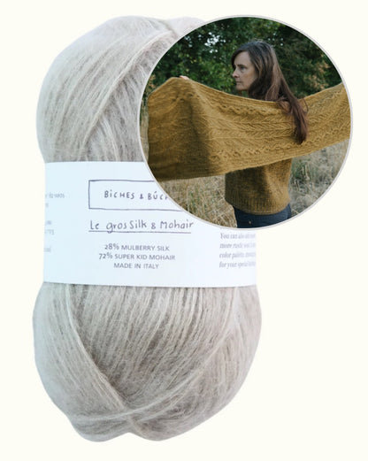 Havu-sjal | blomstermønster i Le Gros Silk & Mohair fra Biches & Bûches