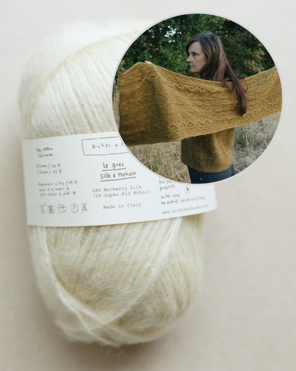 Havu-sjal | blomstermønster i Le Gros Silk & Mohair fra Biches & Bûches