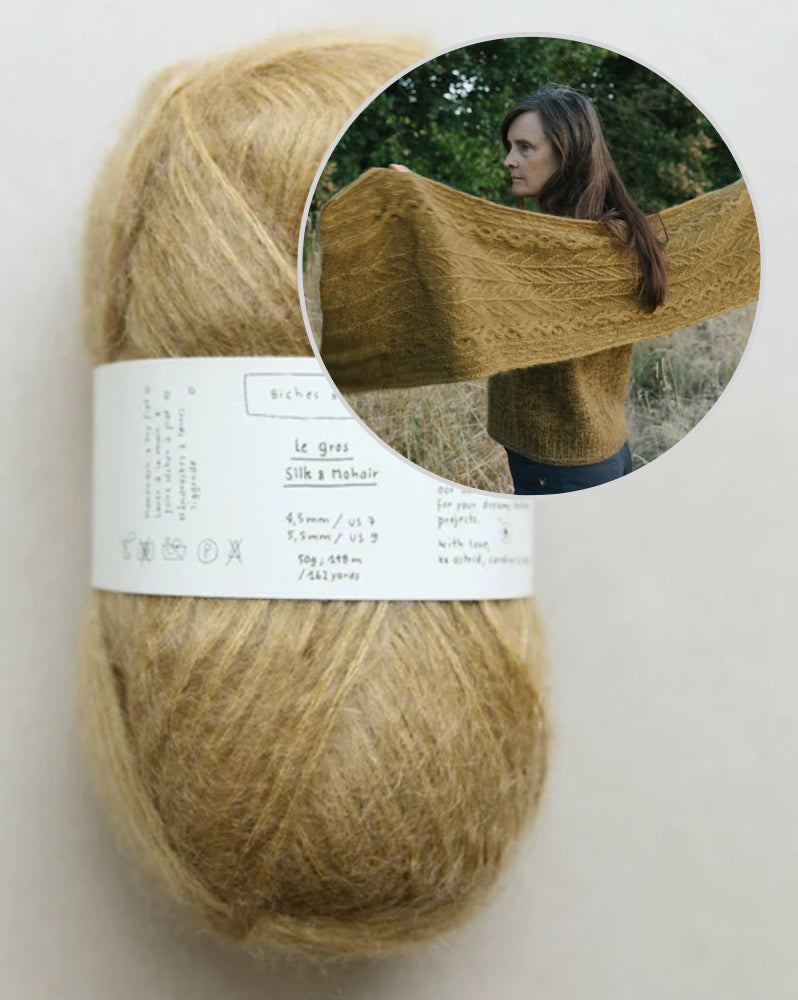 Havu-sjal | blomstermønster i Le Gros Silk & Mohair fra Biches & Bûches