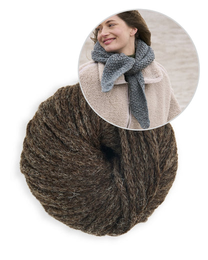 Hazel šalle | silta šalle no Bramble & Fleece Sheepsoft Fibreknit dzijas