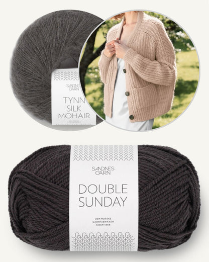 Hennie Jacket | casual cardigan in half brioche stitch made from Double Sunday and Tynn Silk Mohair by Sandnes Garn