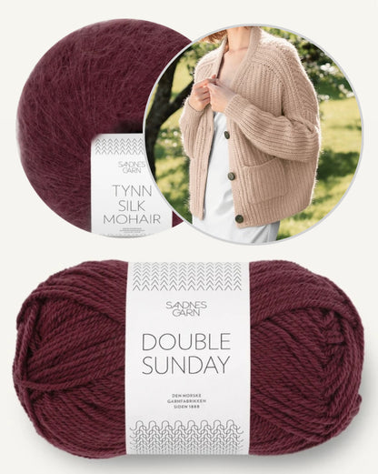 Hennie Jacket | casual cardigan in half brioche stitch made from Double Sunday and Tynn Silk Mohair by Sandnes Garn