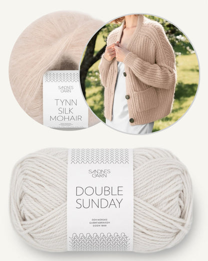 Hennie Jacket | casual cardigan in half brioche stitch made from Double Sunday and Tynn Silk Mohair by Sandnes Garn