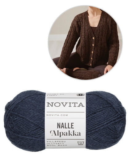 Gilet Hetki | motif torsadé classique en Nalle Alpakka de Novita