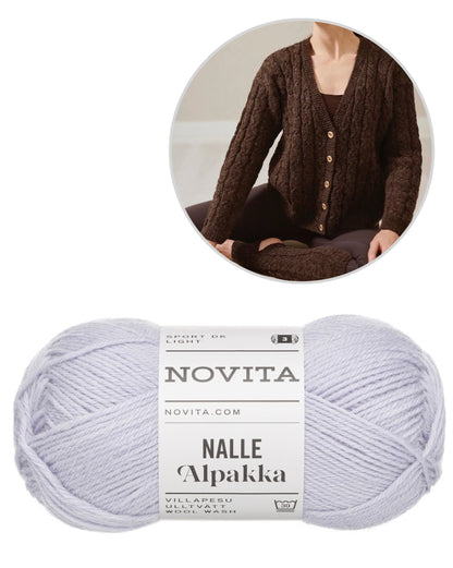 Gilet Hetki | motif torsadé classique en Nalle Alpakka de Novita