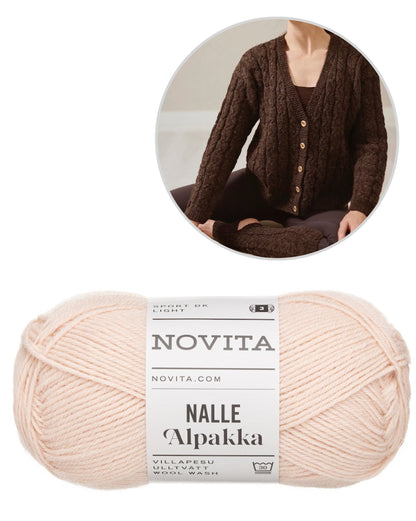 Gilet Hetki | motif torsadé classique en Nalle Alpakka de Novita