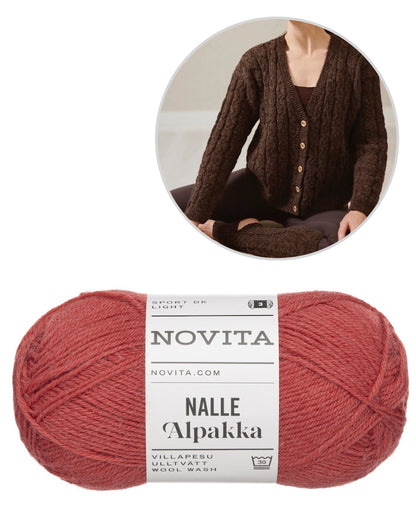 Gilet Hetki | motif torsadé classique en Nalle Alpakka de Novita