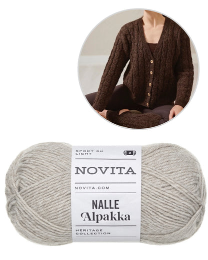 Gilet Hetki | motif torsadé classique en Nalle Alpakka de Novita