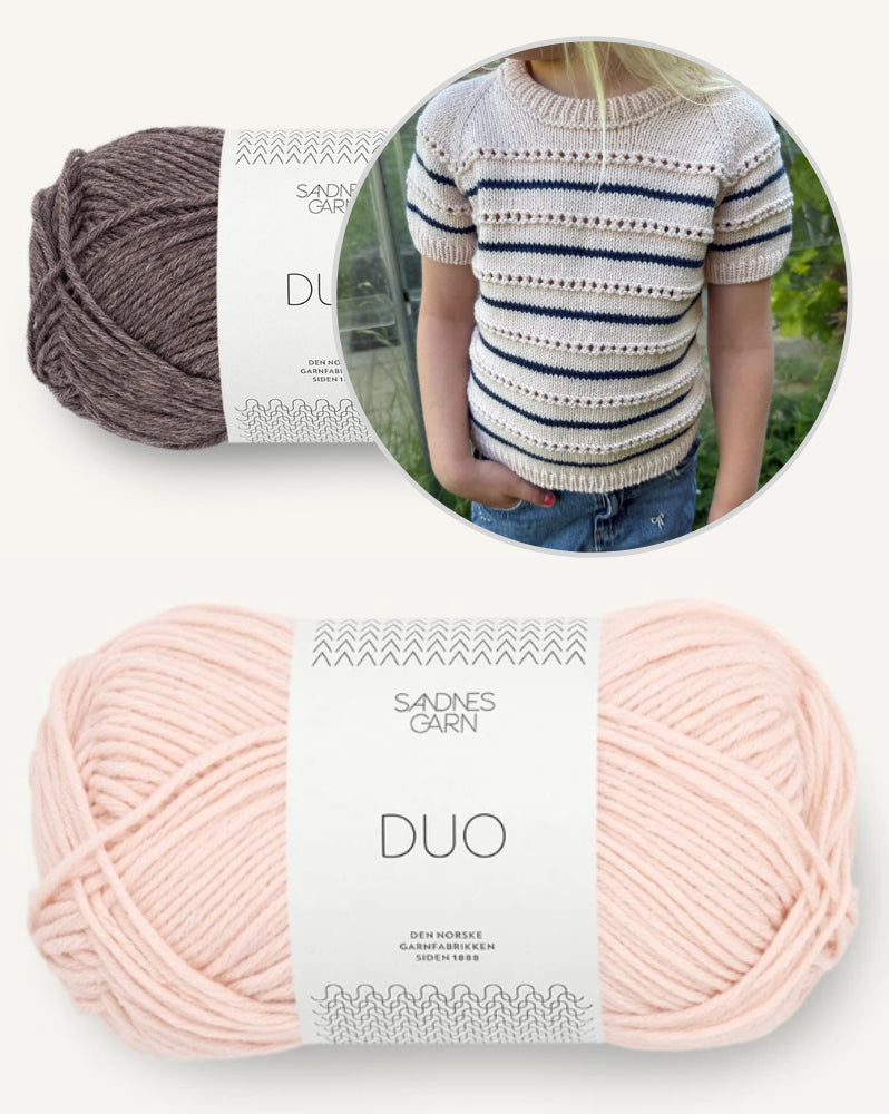 Ida Tee Junior von PetiteKnit mit Duo von Sandnes Garn 8