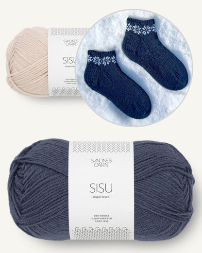 January Socks | snowflake pattern from Sisu by Sandnes Garn with free instructions