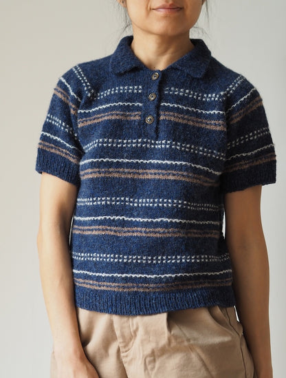 Morse Polo | fine strukturerede striber i Le Petit Lambswool fra Biches & Bûches