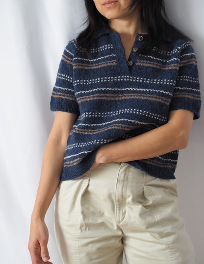 Morse Polo | fine strukturerede striber i Le Petit Lambswool fra Biches & Bûches