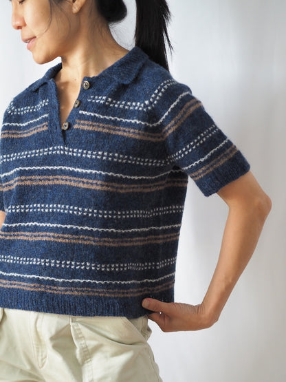 Morse Polo | fine strukturerede striber i Le Petit Lambswool fra Biches & Bûches