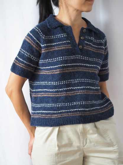 Morse Polo | fine strukturerede striber i Le Petit Lambswool fra Biches & Bûches