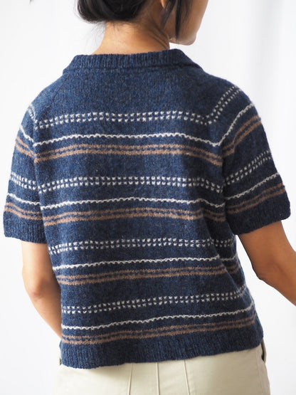 Morse Polo | fine strukturerede striber i Le Petit Lambswool fra Biches & Bûches