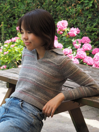 Morse Polo | fine strukturerede striber i Le Petit Lambswool fra Biches & Bûches