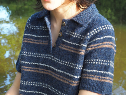 Morse Polo | fine strukturerede striber i Le Petit Lambswool fra Biches & Bûches
