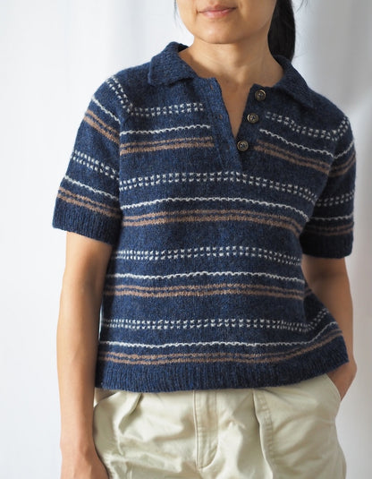 Morse Polo | fine strukturerede striber i Le Petit Lambswool fra Biches & Bûches