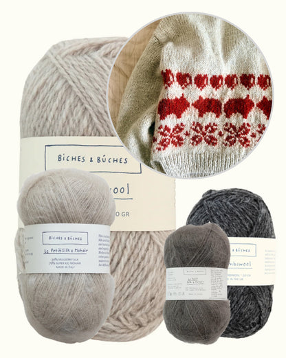 Julegris džemperis | brīvs Ziemassvētku džemperis no Le Lambswool un Le Petit Silk & Mohair, ko darinājis Biches & Bûches