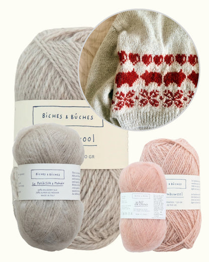 Julegris džemperis | brīvs Ziemassvētku džemperis no Le Lambswool un Le Petit Silk & Mohair, ko darinājis Biches & Bûches