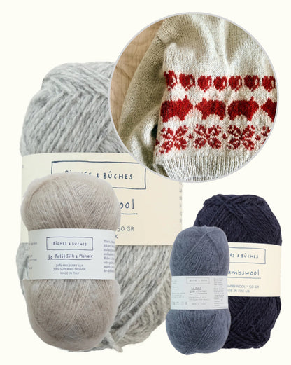 Julegris džemperis | brīvs Ziemassvētku džemperis no Le Lambswool un Le Petit Silk & Mohair, ko darinājis Biches & Bûches