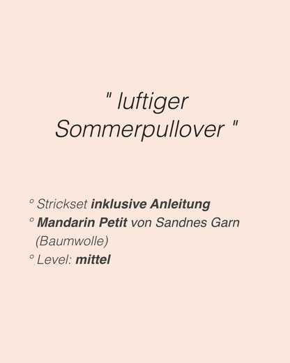 Pull June | léger pull d'été en Mandarin Petit de Sandnes Garn