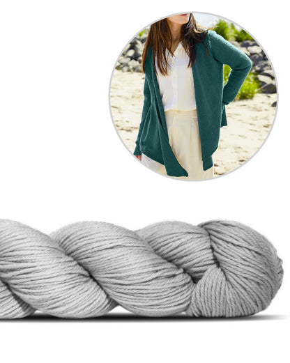 Kanshoku kardigan | vabalt lahtiselt kantav, valmistatud Rosy Green Wooli Cheeky Merino Joy lõngast