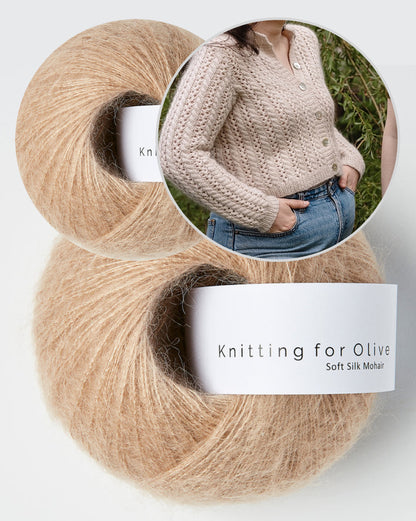 Cathy Cardigan | bezauberndes Lacemuster aus Merino und Soft Silk Mohair von Knitting for Olive