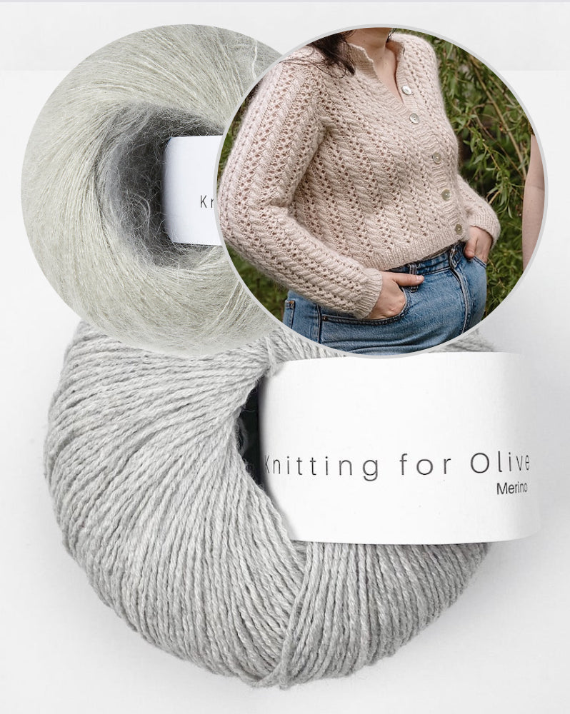 Cathy Cardigan | bezauberndes Lacemuster aus Merino und Soft Silk Mohair von Knitting for Olive