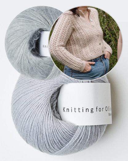 Cathy Cardigan | bezauberndes Lacemuster aus Merino und Soft Silk Mohair von Knitting for Olive