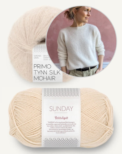No Frills Sweater | casual classic made from Sunday and Primo Tynn Silk Mohair by Sandnes Garn
