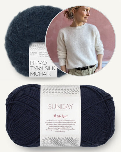 No Frills Sweater | casual classic made from Sunday and Primo Tynn Silk Mohair by Sandnes Garn