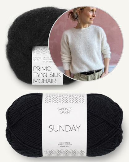 No Frills Sweater | casual classic made from Sunday and Primo Tynn Silk Mohair by Sandnes Garn