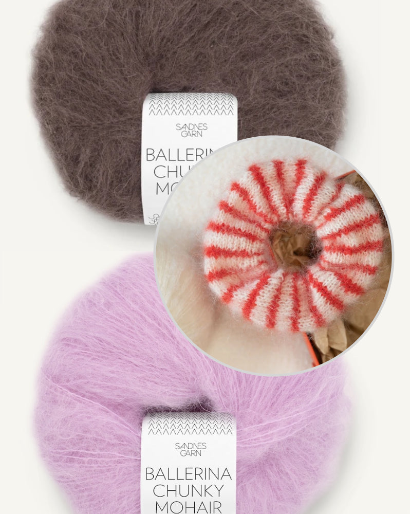 Sandnes Knit a Scrunchie Set mit Gratisanleitung aus Ballerina Chunky Mohair von Sandnes Garn 12
