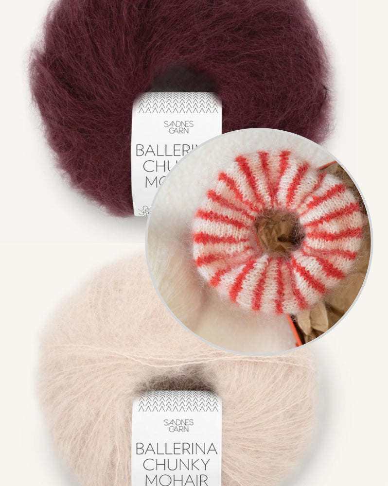 Sandnes Knit a Scrunchie Set mit Gratisanleitung aus Ballerina Chunky Mohair von Sandnes Garn 8