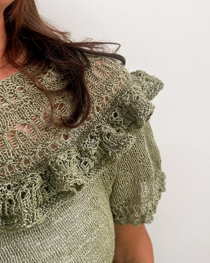 Linette Tee | zartes Shirt mit Rüschen aus Crealino von Lang Yarns