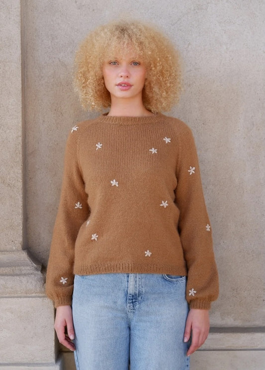 Daisy Sweater | Sweet blossoms made from merino, soft silk mohair, and pure silk by Knitting for Olive