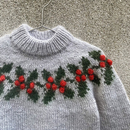 Holly Sweater Kids | charming Christmas sweater made of Merino and Soft Silk Mohair by Knitting for Olive