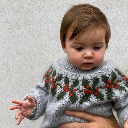 Holly Sweater Kids | charming Christmas sweater made of Merino and Soft Silk Mohair by Knitting for Olive