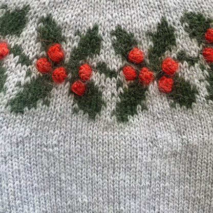 Holly Sweater Kids | charming Christmas sweater made of Merino and Soft Silk Mohair by Knitting for Olive